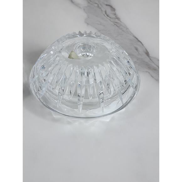 Princess House Candle Holder 4 1/2" Highlights Clear Lead Crystal Reversible x2 - Picture 12 of 15